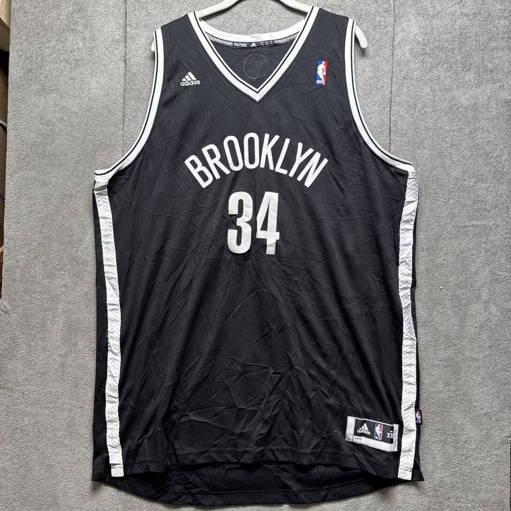 Brooklyn Nets Jersey Mens 2XL #34‎ Paul Pierce Black Adidas NBA Swingman Sewn